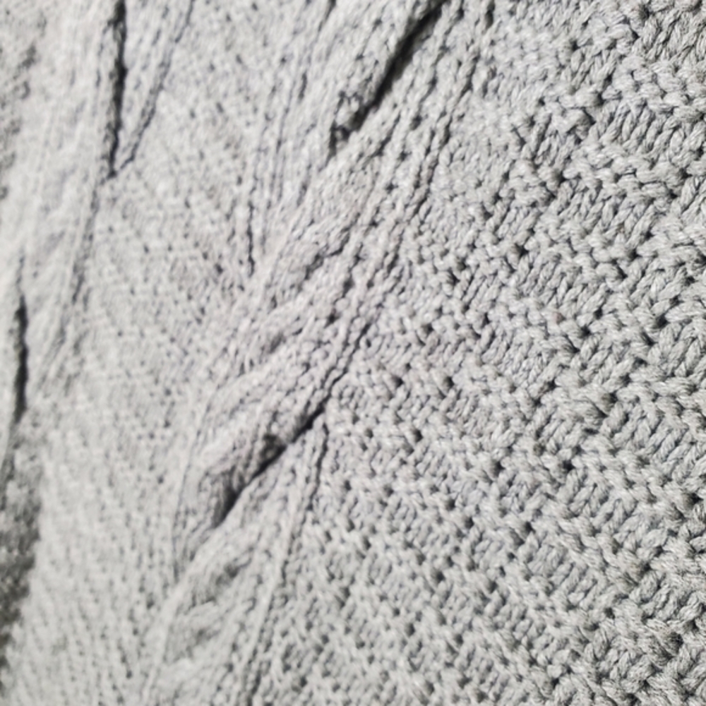 Express NWT Women's Y2K Gray Cowl Neck Cable Knit Cap Sleeve Sweater Mini Dress - Picture 5 of 9